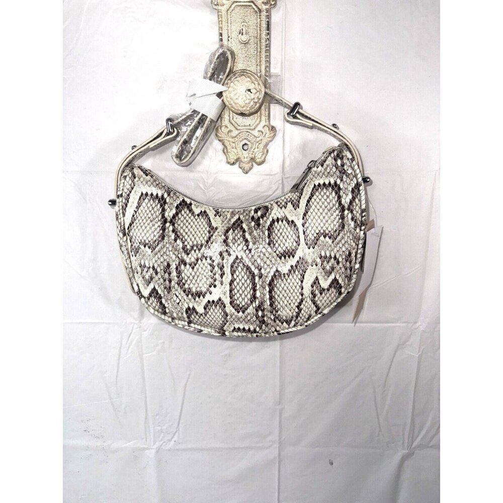 JustFab Snakeskin Minimal Shoulder Bag hobo shoulder bag Purse JustFab Snakeskin